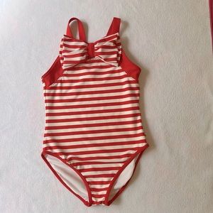 Kate Spade red & white girls bathing suit